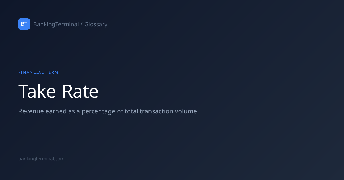 What is Take Rate? — Financial Glossary | BankingTerminal